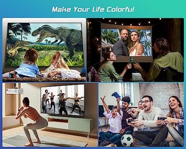 TMY Projector with WiFi and Bluetooth【80" screen included】Native 1080P Outdoor Projector, 4K Supported Portable Projector, Compatible with iOS/Android/PC/TV Stick/HDMI/USB, Indoor Outdoor Use - Image 8