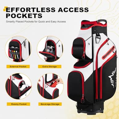 UNIHIMAL Golf Cart Bag, 15 Way Organizer Divider Top with Handles and Rain Cover - Image 7