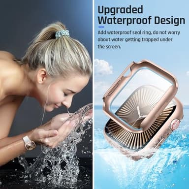 Goton Waterproof Case Compatible for Apple Watch Series 11/10 Screen Protector 42mm, Hard Bumper with Tempered Glass for iWatch 11 Cover 42 mm - Image 3