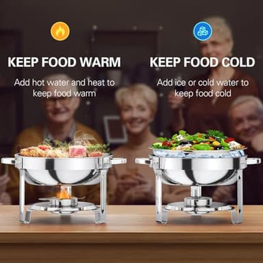 Anycoo 5.5QT Chafing Dishes for Buffet 4 Pack, Stainless Steel Chafing Dish Buffet Set, Buffet Servers and Warmers with Lid for Wedding Parties Outdoor BBQ Spring Summer Picnic - Image 4