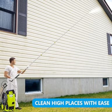 ExtraFein 24FT Telescoping Pressure Washer Extension Wand, Aluminum Power Washer Extension Wand, Solar Panel Cleaner Pole with Brush Head, 7 Nozzle Tips, 3 Adapters, Support Belt - Image 8