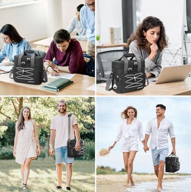 Maelstrom Lunch Box for Men,Insulated Lunch Bag Women/Men,24 Can Leakproof Soft Cooler Bag,Black - Image 7