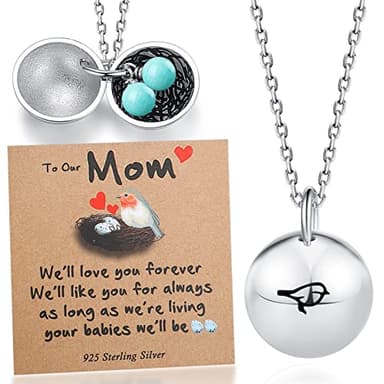 THEMEROL Gifts for Mom 925 Sterling Silver Necklace Mothers Day Gifts from Daughter Son Mama Birthday Gift for Mom New Mom Women Best Mom Ever Personalized Unique Dog Mom Valentines Christmas - Image 1