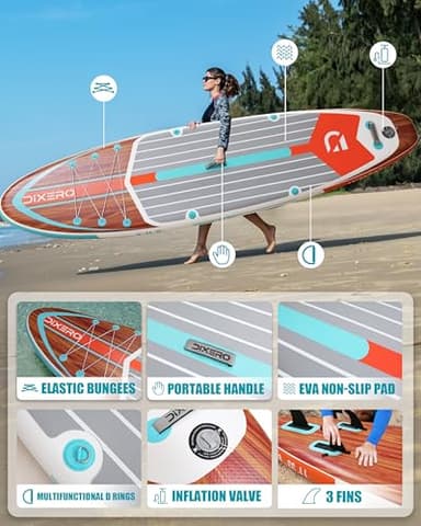 Dixero Inflatable Stand Up Paddle Board with SUP Accessories, Anti-Slip EVA Deck, 11'*33" Inflatable Paddle Boards for Adults & Youth of All Skill Levels - Image 3