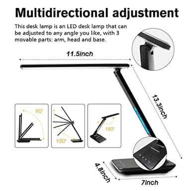 LAOPAO Desk Lamp with Wireless Charger: USB Charging Port, Table Lamp with Clock, Desk Lamps for Home Office College Dorm Room Essentials - Image 7