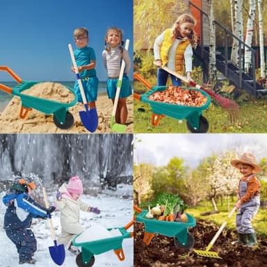 Qtioucp Kids Gardening Tools Outdoor Toys Set Backyard Play with Wheelbarrow Educational STEM Learning Pretend Toys Outdoor Indoor for Toddlers Kids Boys Girls - Image 5