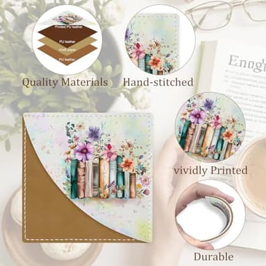 Icycay Floral Book Corner - Cute Leather Bookmarks, 3 Pcs Reading Page Markers - Gifts for Women, Men, Students and Teachers - Image 4