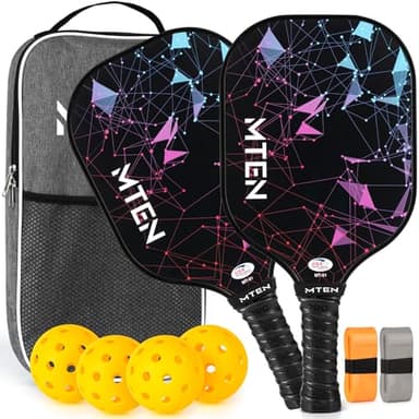 Pickleball Paddles Set of 2, USAPA Approved Fiberglass Surface Pickleball Set with 2 Pickleball Rackets,4 Pickleball Balls,1 Portable Carry Bag, Pickle Racket Set ​for Men Women - Image 8
