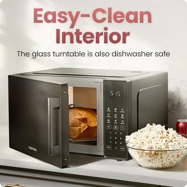 Chefman Countertop Microwave Oven 1.1 Cu. Ft., 1000 Watts with 10 Power Levels, 6 Cooking Presets with One-Touch Express Cook, Eco Mode, Child Safety Lock, & Mute Button - Black - Image 6