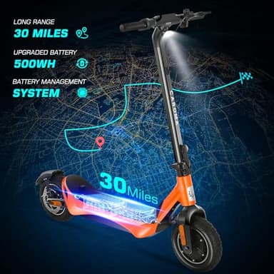 Caroma Electric Scooter Adults, Peak 850W Motor, Max 25 Mph & 30 Miles Long Range, 10 Inch Run-Flat Tires, Folding E-Scooter with Dual Motor and Dual Brakes, Smart Control - Image 3