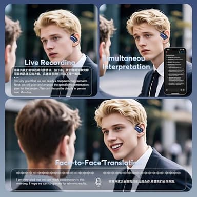 MOZC 168 Languages AI Translation Earbuds, Bluetooth 5.4 Headphones Translator, 4-in-1 Smart Mode Touch Screen Real-Time Earphones Fit iOS and Android Ideal for Travel Business Learning, Deep Blue - Image 4