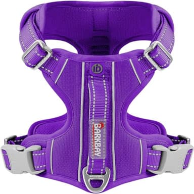 BARKBAY Dog Harness No Pull with ID Tag Pocket - Heavy Duty, Reflective, Easy Control for Large Dogs(Purple,L) - Image 1
