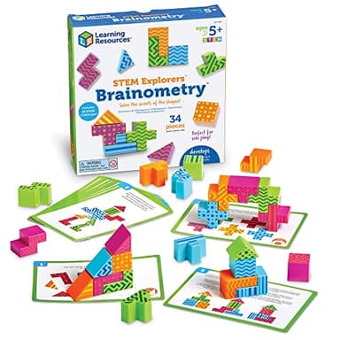 Learning Resources STEM Explorers Brainometry - 3d Puzzle, Brain Games, Brainteaser, Building Logic Toys, Gifts For Boys and Girls, Fine Motor Skills , Pattern Blocks, Math Manipulatives - Image 1