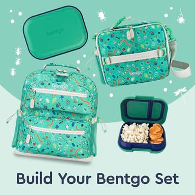 Bentgo Chill Kids Leak-Proof Lunch Box - 4-Compartment Bento Box with Built-In Ice Pack, 3.3 Cup Capacity, PFAS & BPA-Free, Microwave & Dishwasher Safe, Ideal Size for Ages 3 to 7 (Green/Navy) - Image 8