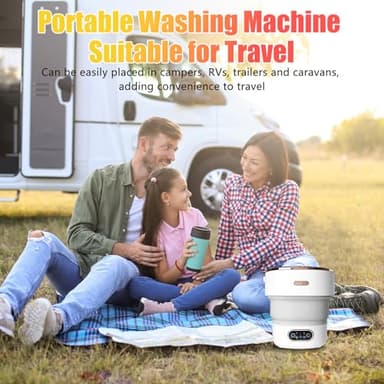Portable Washing Machine,15L Collapsible Mini Washer with 3 Cleaning Modes Drain Basket Small Foldable Laundry Machine for Travel Camping Dorms RVs Apartments Baby Clothes Underwear Socks Delicates - Image 7