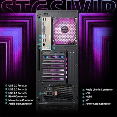 STGAubron Gaming PC Computer Desktop, Intel Core i7 8th Gen up to 4.1GHz, GeForce RTX 3050 6G, 16G DDR4, 1T SSD, WiFi 6, BT 5.2, RGB Fan x6, Windows 11 Home - Image 5