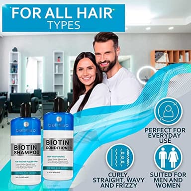 Biotin Shampoo and Conditioner Set - Sulfate and Paraben Free Treatment for Men and Women - Hair Thickening Volumizing Products to Help Boost Thinning Hair with Added Keratin - Image 7