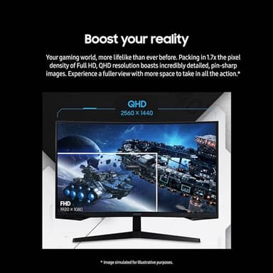 Samsung 27-Inch Odyssey G55C Series QHD 1000R Curved Gaming Monitor, 1ms(MPRT), HDR10, 165Hz, AMD Radeon FreeSync, Eye Care, LS27CG552ENXZA - Image 6