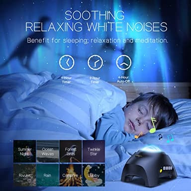 Northern Galaxy Light Aurora Projector with 33 Light Effects, LED Star Projector for Bedroom Nebula Lamp, Remote Control, White Noises, Bluetooth Speaker for Parties - Image 5