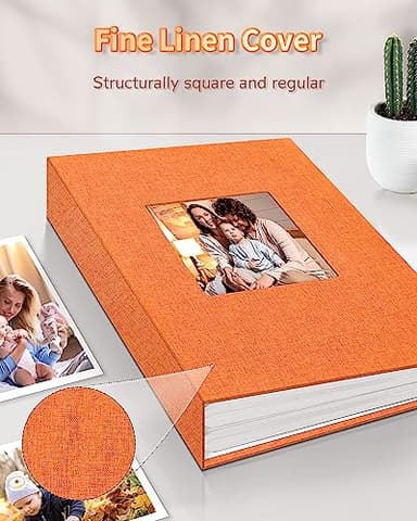 Artfeel Photo Album 4x6 with 100 Pockets,Slip-in Picture Albums,Linen Cover Memory Book with Front Window,White Page Vertical Photo Book for Wedding,Family,Anniversare,Baby,Vacation - Image 6