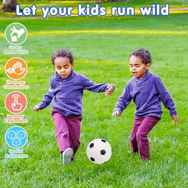 5 Pack Sports Balls Set for Kids with Bag Balls for Toddlers 1-3 Football Soccer Basketball Baseball Volleyball Outdoor Toys Sport Bouncy Playground Kickball Hand Pump Outside Toddler 1-3 2-4 3-5 Gift - Image 4