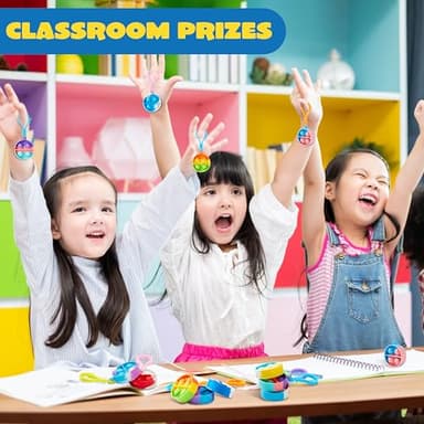 JOYIN Round Pop Fidget Keychain 90 Pack Pop Fidget Toys Bulk Party Favors for Kids 4-8,8-12 Years, Halloween Goodie Bags Stuffers Back to School Gifts for Students Classroom Prizes Sensory Toys - Image 7