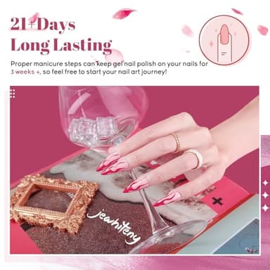 JEWHITENY 45PCS Gel Nail Polish Kit with U V Light LED Nail Lamp 40 Colors Set Manicure Nail Gel Kit - Image 6