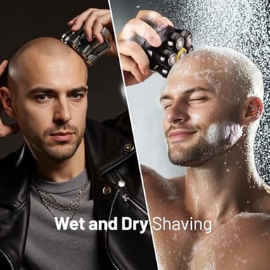 NIWUIO Head Shaver for Bald Men: Electric Bald Razor -IPX7 Wet Dry Shaving- 7 Floating Heads for Ultimate Comfort - Rechargeable Grooming Kit for Scalp/Face/Beard-Close Shaving - Image 7