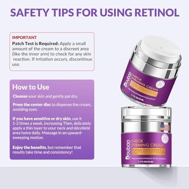 Advanced Neck Firming Cream – 3% Retinol & Hyaluronic Acid for Wrinkle Reduction, Lifting & Skin Tightening – Anti-Aging Moisturizer for Face, Neck & Décolleté – Deep Hydration, 1.7 FL OZ - Image 6
