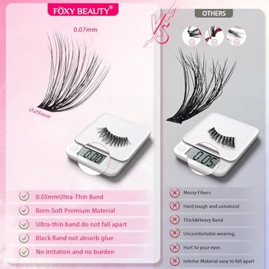 Waltz Lash Clusters Kit - Lash Clusters Lash Extension Kit with Bond and Seal Eyelash Cluster 20D30D40D50D-0.07D Cluster Eyelash Extensions Eyelash Extension Kit DIY at Home - Image 6