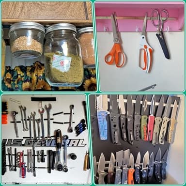 Junarter 10Pack Powerful Neodymium Bar Magnets, 60 x 10 x 3 mm Rare Earth Magnet Bar, Rectangle Magnet, Neodymium Magnets with Double Sided Adhesive Backing for Outdoor, Fridge, Whiteboard - Image 4