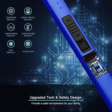 SUPRUS Electric Lighter Arc Windproof Flameless USB Rechargeable Lighter with Safety Lock for Candle BBQ Camping (Dark Blue) - Image 4