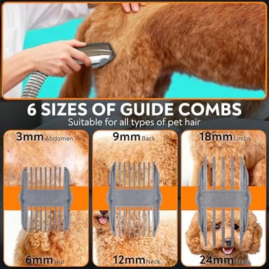 ExcegBot Dog Grooming Vacuum, Dog Grooming Kit 12kPa Suction Hair Remover Low Noise Pet Brush Vacuum Collects 99% Hair, 2L Dust Cup, 5 Proven Grooming Tools for Cats, Other Animals and Home Cleaning - Image 3