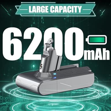 EGR Premium 6200mAh V6 Battery Replacement Compatible with Dyson V6 Animal V6 Absolute V6 Motorhead V6 Fluffy SV03 SV04 SV05 SV06 SV07 SV09 DC58 DC59 DC61 DC62 DC72 DC74 Vacuum Cleaner(Not Fit V7, V8) - Image 3