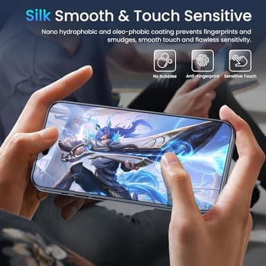 Fotbor [3+3 Pack for iPhone 15 Pro Max Screen Protector with Camera Lens Protector, Tempered Glass Shatterproof Easy Installation Frame, HD Clear Full Coverage iPhone 15 Pro Max Accessories 6.7 Inch - Image 5