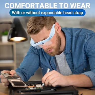 YOCTOSUN Magnifying Glasses with Light, Magnifier Headset with 5 Detachable Lenses 0.75X-4.0X and 3 LED Lights, Rechargeable Hands Free Head Magnifying Glass for Close Work Hobby Crafts Jewelry - Image 7
