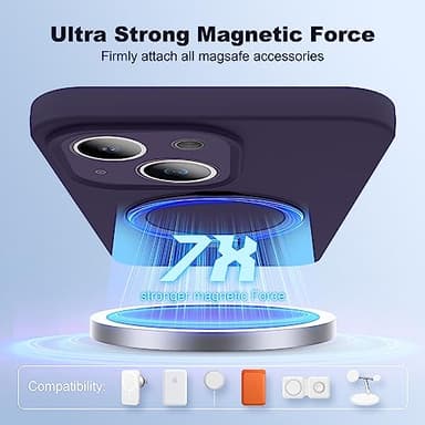 SKYLMW Designed for iPhone 14 Pro Max Case with Magnetic Invisible Stand Compatible with Mag-Safe Military Drop Tested Shockproof Silicone Phone Cases for Women Men 6.7'', Purple - Image 4