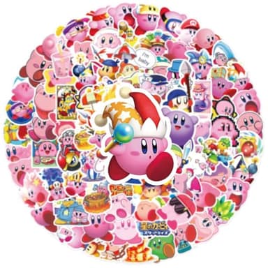 100PCS Cartoon Kirby Stickers for Kids,Vinyl Waterproof Decal for Water Bottle Laptop Toy Sticker for DIY Decorate Bumper Phone Hard Hat Kids Teens Gifts (Kirb) - Image 5