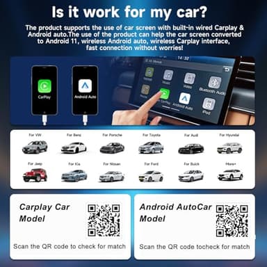 Crazygol Wireless CarPlay Adapter, Car Play Adapter with Netflix/YouTube/TF Card Plug & Play Dongle Support, USB Dongle for Android Auto from 2015&iPhone iOS10+ - Image 6