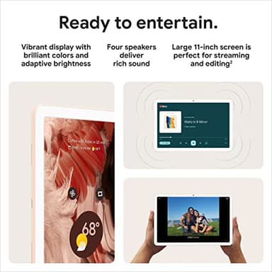 Google Pixel Tablet with Charging Speaker Dock - Android Tablet with 11-Inch Screen, Smart Home Controls, and Long-Lasting Battery - Hazel/Hazel - 128 GB, 2560x1600 Pixels - Image 4