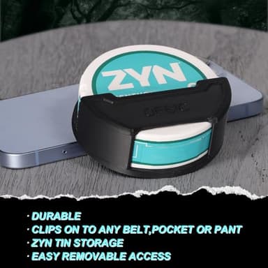 OFBIC Universal Holder for Car & Belt – Compatible with ZYN/NZE/Alpha Compact Stealth Design – Fits Car Sun Visor, Belt – Quick Access for Everyday Use – Great Gift for Nicotine Pouch Fans (Black) - Image 2