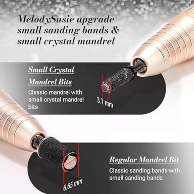 MelodySusie 50 Pcs Nail Drill Bits Small Sanding Bands with 3.1mm Mandrel Bit, 240 Extreme Fine Grit Nail File for Acrylic Nails Gel Manicures and Pedicure, Black - Image 4