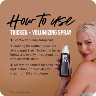 Boldify Hair Thickening Spray - Volume Booster - Stylist-Recommended Texture Spray for Hair Women & Men - 8oz - Image 7