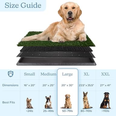Artificial Grass Puppy Pee Pad for Dogs and Small Pets - 20x30 Reusable 4-Layer Training Potty Pad with Tray - Dog House and Pet Supplies by PETMAKER - Image 8