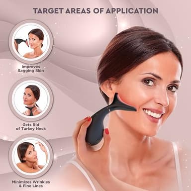 GLO24K Red Light for Face & Neck Beauty Device - 3 in 1 Facial Massager Tool and Neck Care Device for Turkey Neck, Anti Wrinkle, Face and Neck Massager for Women - Image 2