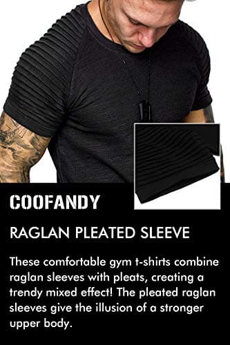 COOFANDY Men's Gym Shirts Workout Muscle Tee Short Sleeve Hipster Hip Hop T Shirts Black XXL - Image 5