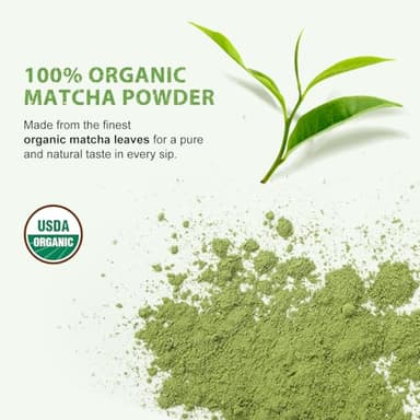 Soeos Organic Matcha Powder, Matcha Green Tea Powder, 2 oz (2 Pack), Total 4 oz, Antioxidant-Rich Japanese Matcha for Lattes, Smoothies and Baking, Recyclable Bags - Image 4
