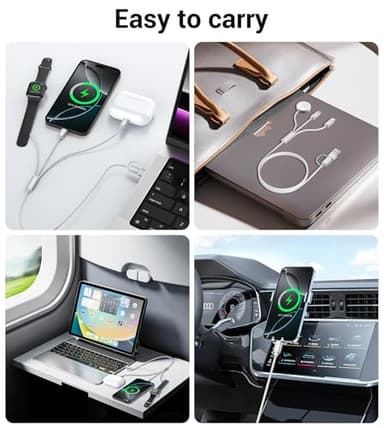 Temdan for Travel Vacation Essentials,3 in 2 USB C Cable for Apple Watch Charger/iPhone 17 Charger/Lightning,Multi Charging Cable Cord,Camping Essentials,Designed for iWatch &iPhone 16-12-4FT White - Image 7