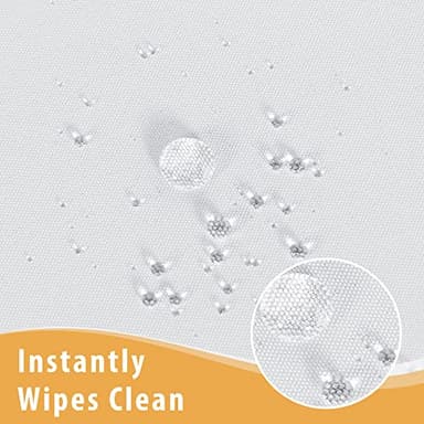 Obstal 4 Pack White Tablecloth Fitted Table Clothes for 6 Foot Rectangle Tables - Water Resistant Washable Fabric Polyester Rectangle Table Cover for Outdoor/Indoor Uses?72L x 30W x 30H Inches, White? - Image 5