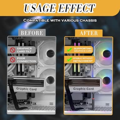 Graphics Card Support, Black Graphics Card GPU Support Bracket, Aluminum GPU Support Bracket, Video Card Stand with a Spirit Level, GPU Holder with Magnet and Rubber Pad, GPU Stand 72-125mm - Image 5